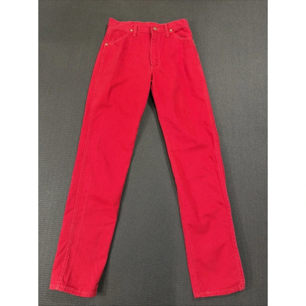 NEW VTG Wrangler Jeans Womens Cowboy Cut Red High Rise 90s 14MWZ Size 11x34 USA‎